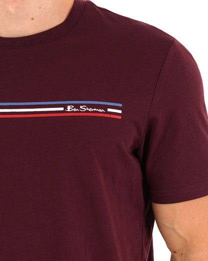 Ben Sherman Core Stripe T-Shirt Dunkelwein
