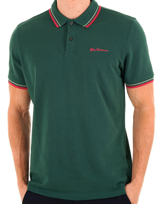 Ben Sherman Signature Piqué Polo Dunkelgrün
