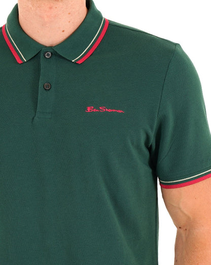 Ben Sherman Signature Piqué Polo Dunkelgrün