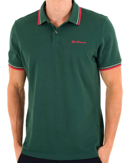 Ben Sherman Signature Piqué Polo Dunkelgrün