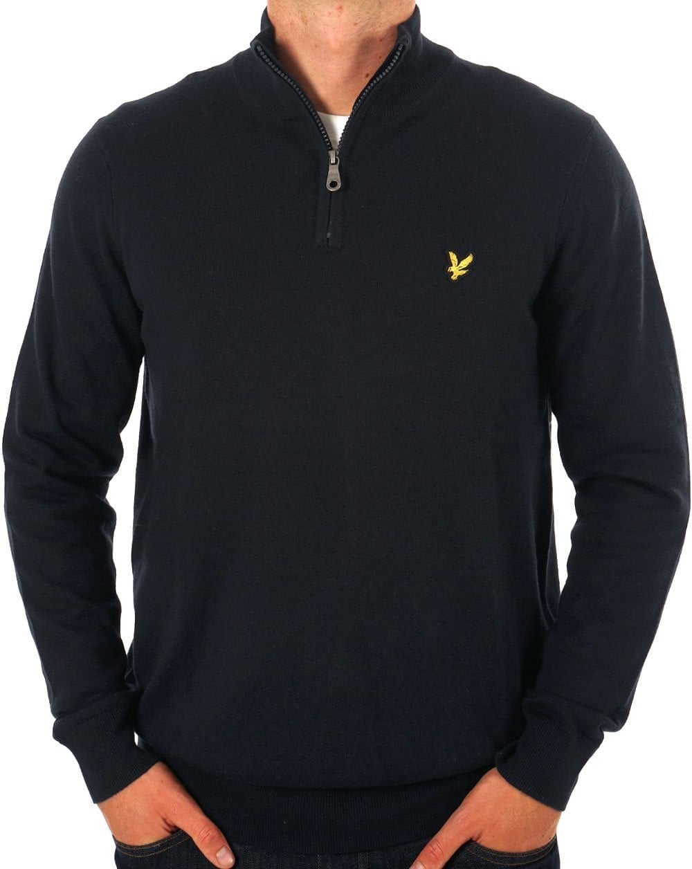 Lyle & Scott Cotton Merino 1/4 Zip Jumper Dark Navy