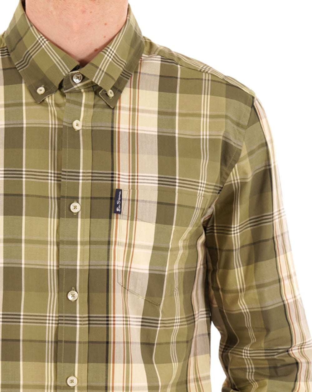 Ben Sherman Heritage Check Hemd, Litschengrün