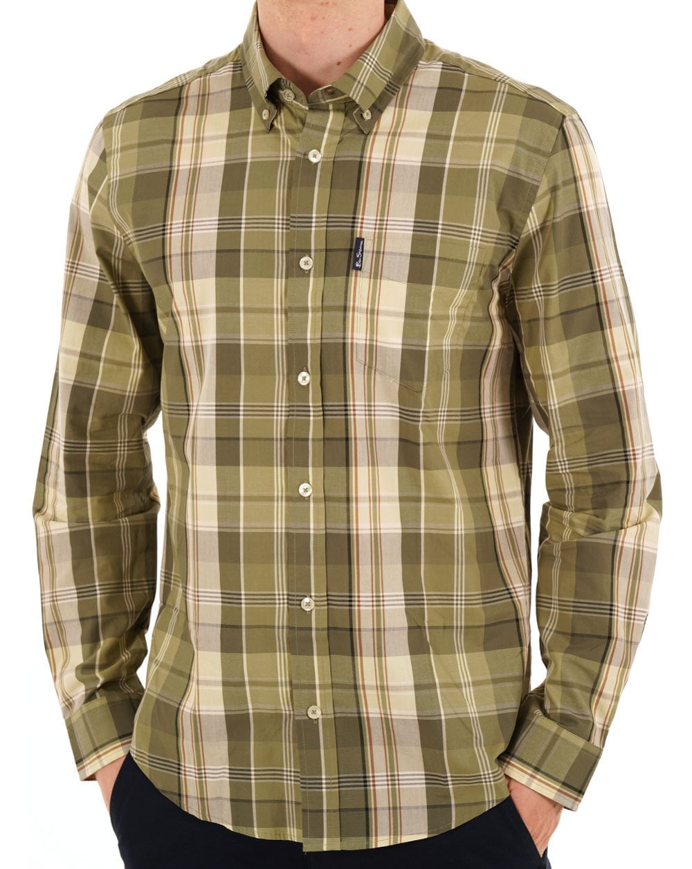 Ben Sherman Heritage Check Hemd, Litschengrün
