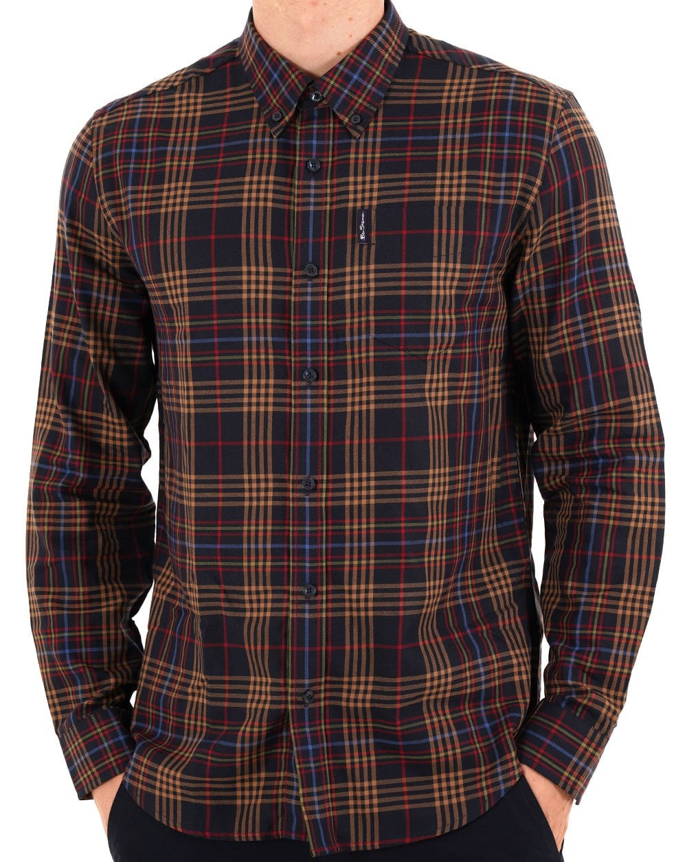 Ben Sherman Multi Check Hemd Dunkelblau