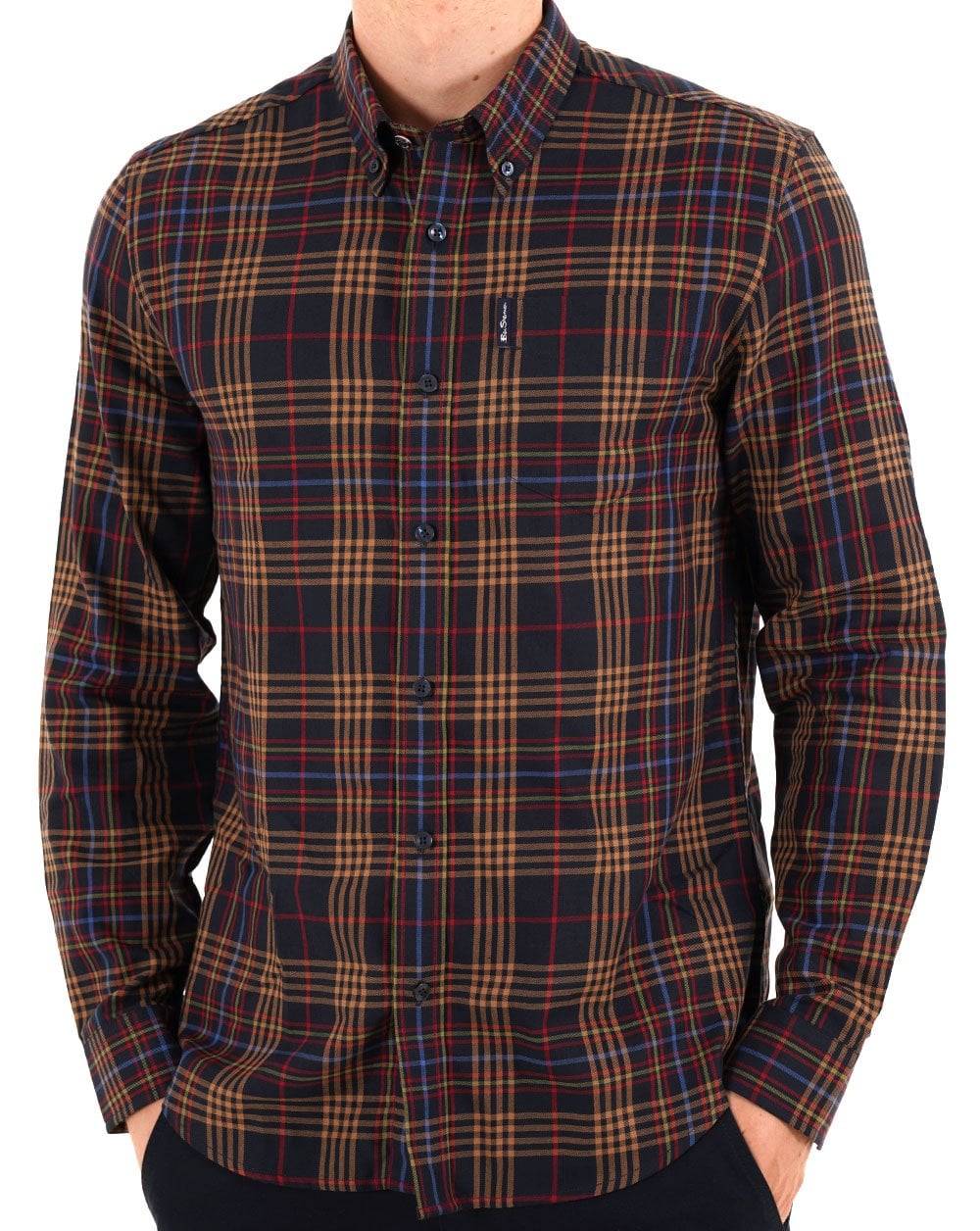 Ben Sherman Multi Check Hemd Dunkelblau