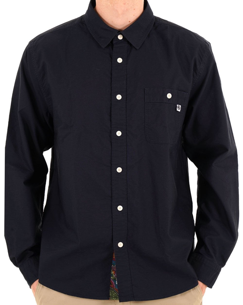Pretty Green House Paisley Oxford Shirt Navy