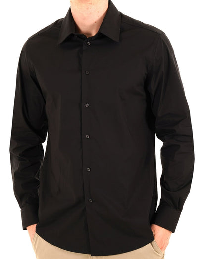 Benetton Popeline Slim Fit Hemd Schwarz