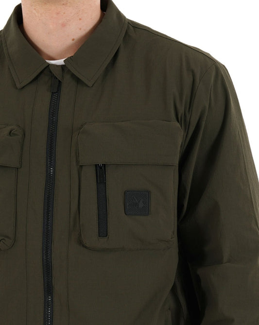Peaceful Hooligan Peaceful Hooligan Hawthorn Overshirt Dunkelkhaki