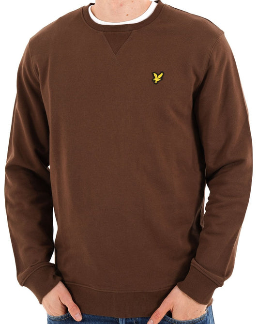 Lyle & Scott Sweatshirt mit Rundhalsausschnitt, Flaschenbraun