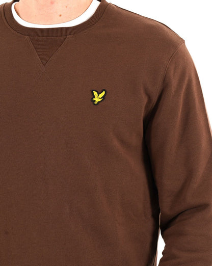 Lyle & Scott Sweatshirt mit Rundhalsausschnitt, Flaschenbraun