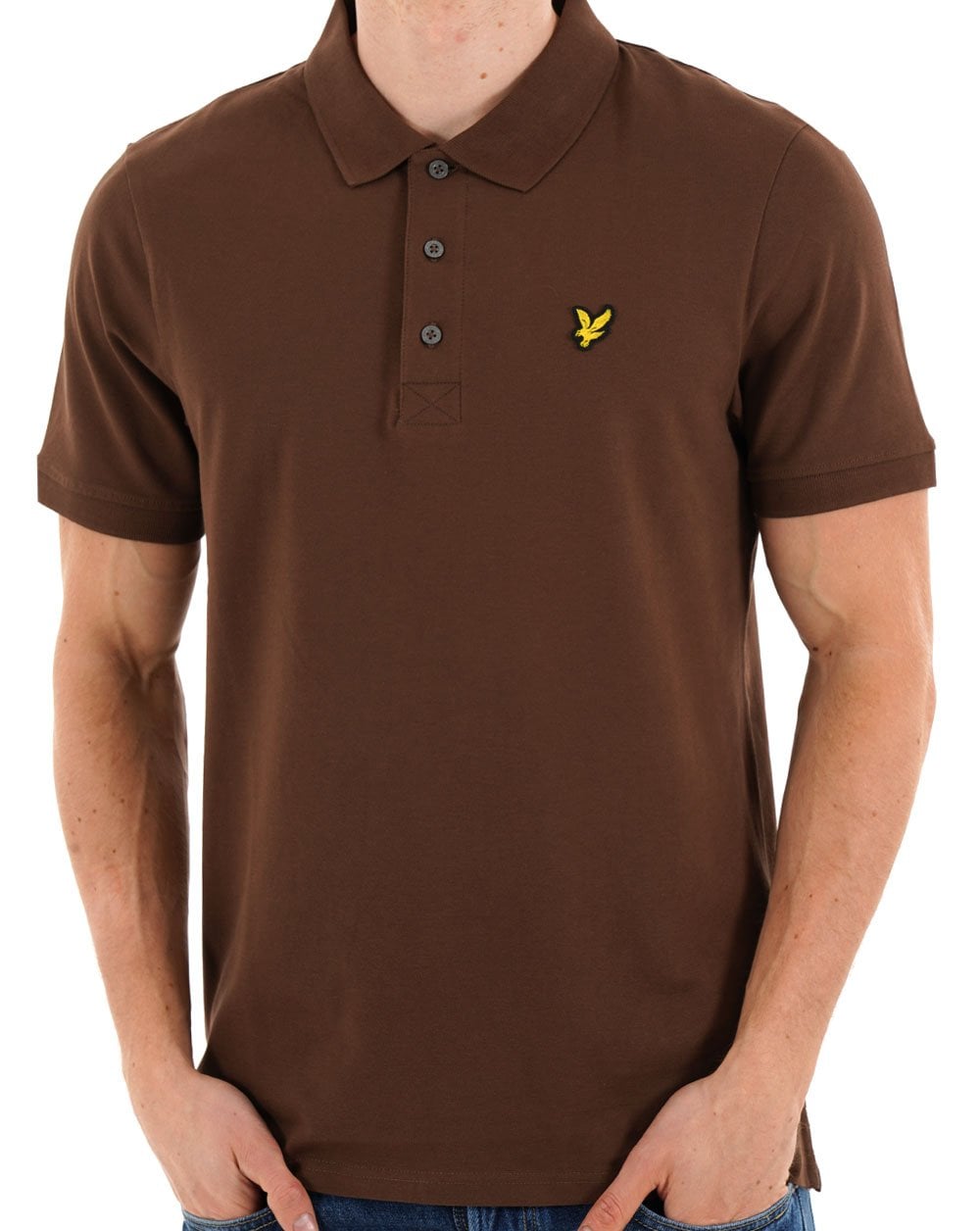 Lyle & Scott Polohemd, schlicht, Flaschenbraun