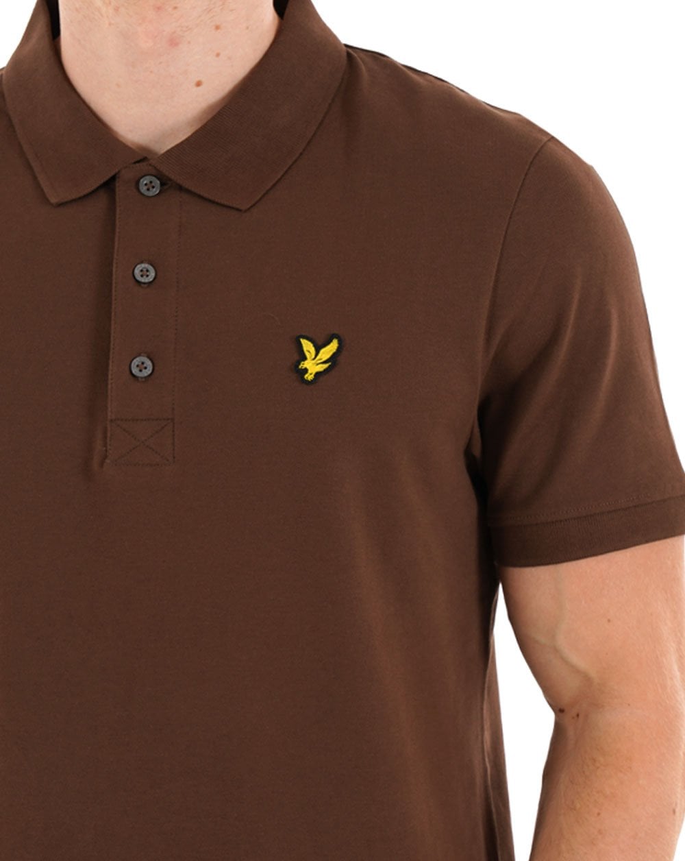 Lyle & Scott Polohemd, schlicht, Flaschenbraun