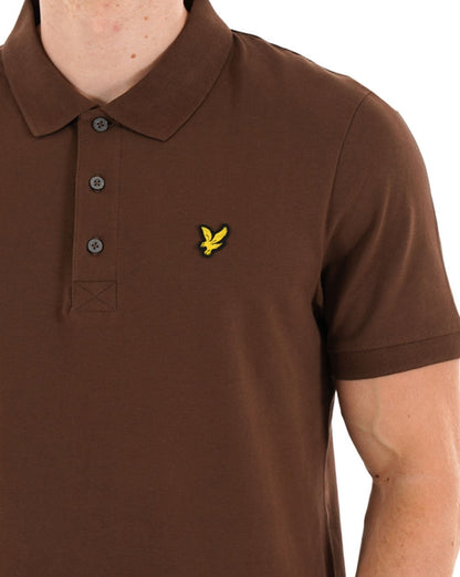 Lyle & Scott Polohemd, schlicht, Flaschenbraun