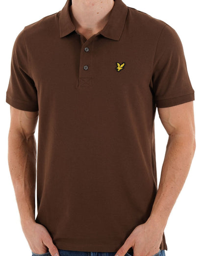 Lyle & Scott Polohemd, schlicht, Flaschenbraun