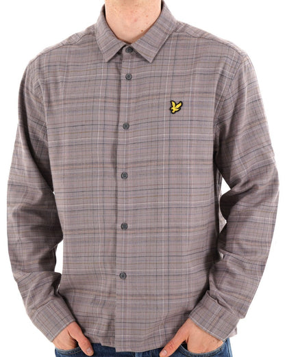 Lyle & Scott kariertes Flanellhemd, Möwengrau