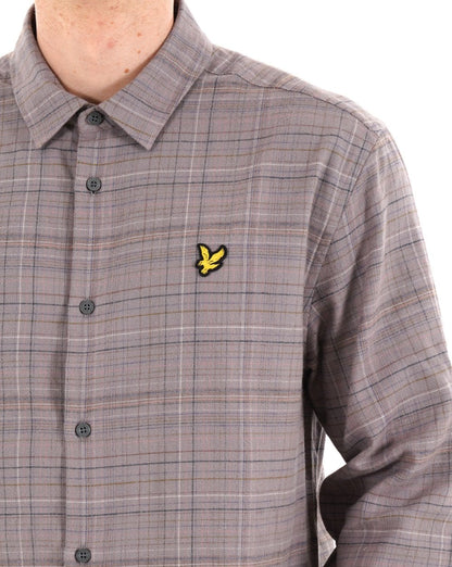 Lyle & Scott kariertes Flanellhemd, Möwengrau