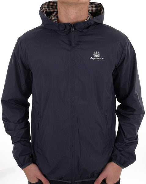 Aquascutum Hooded Sailor Reversible Jacket Navy