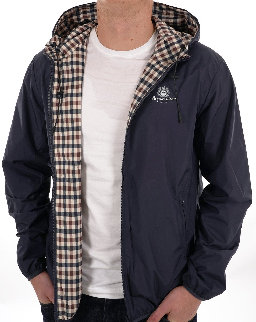 Aquascutum Sailor Wendejacke mit Kapuze, Marineblau
