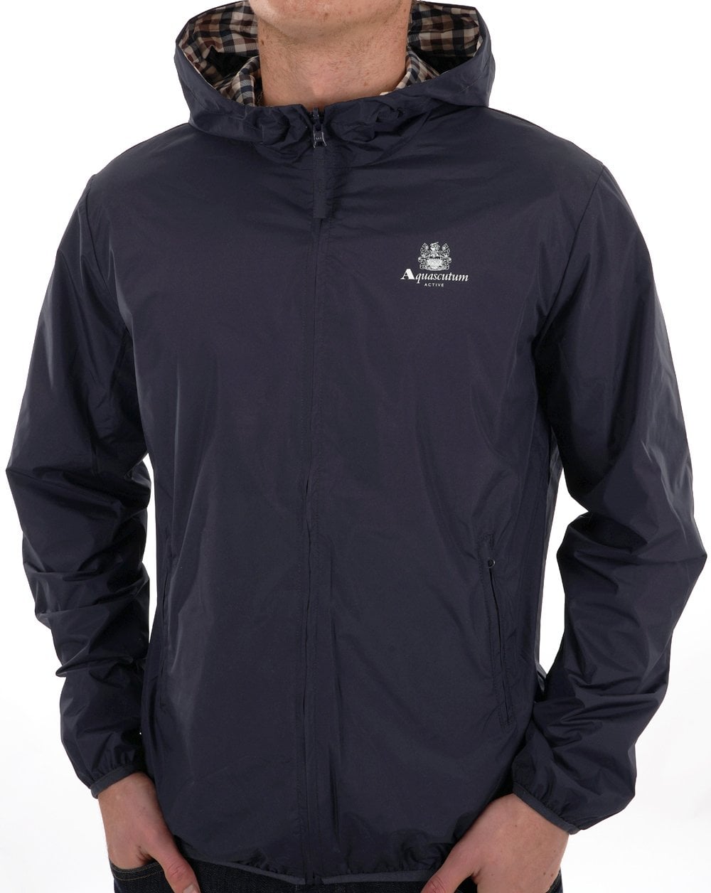 Aquascutum Sailor Wendejacke mit Kapuze, Marineblau