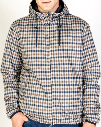 Aquascutum Sailor Wendejacke mit Kapuze, Marineblau