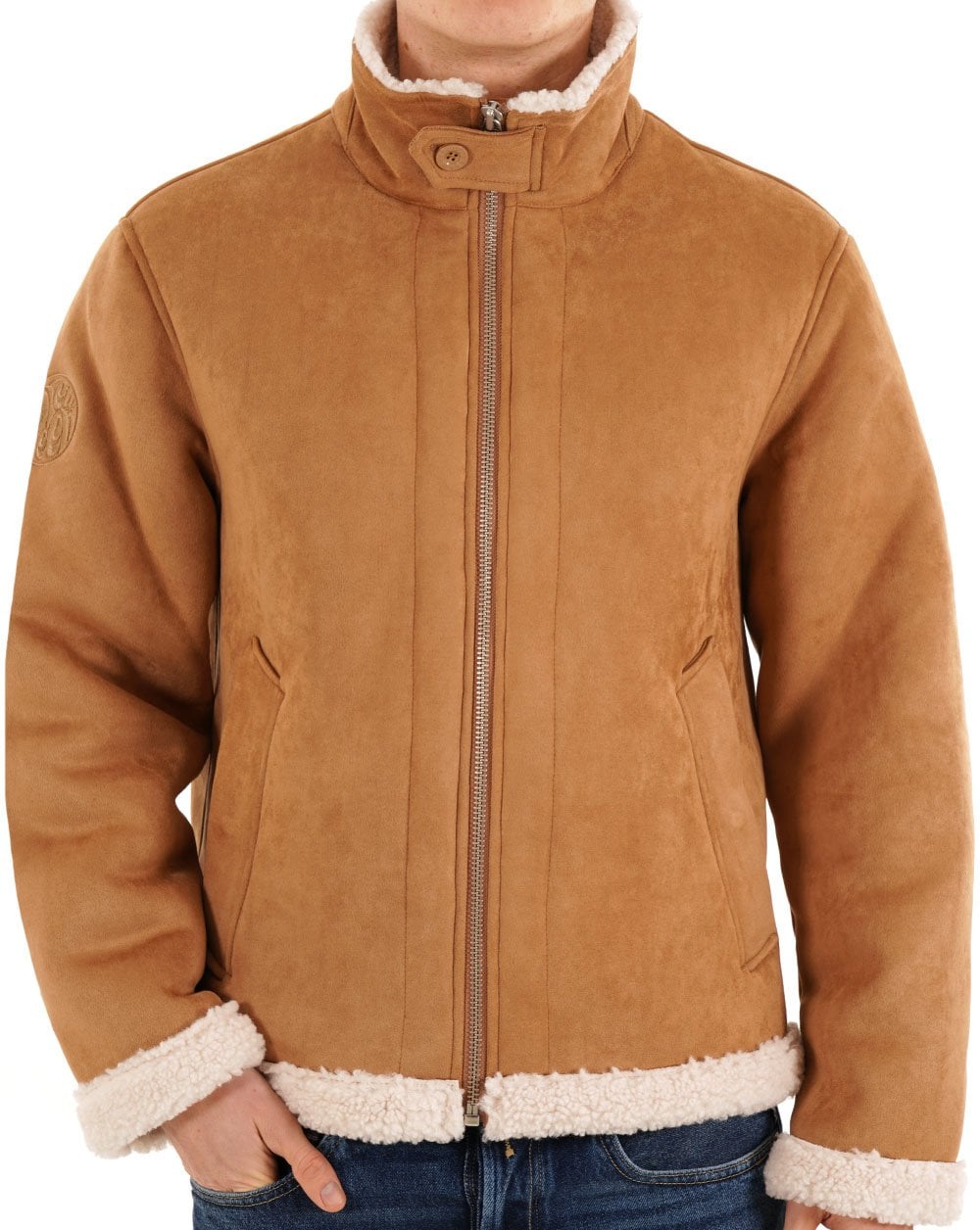Pretty Green Ashcroft Flight Jacket Taupe
