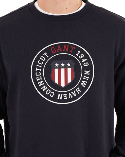 Gant Graphic Crew Neck Sweatshirt Marineblau
