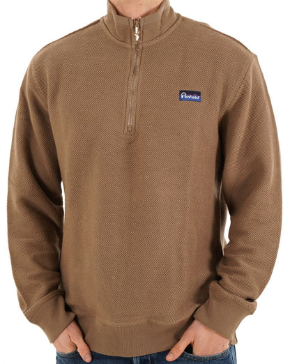 Penfield Berkeley Strukturierter Halbreißverschluss-Top, Bleigrau