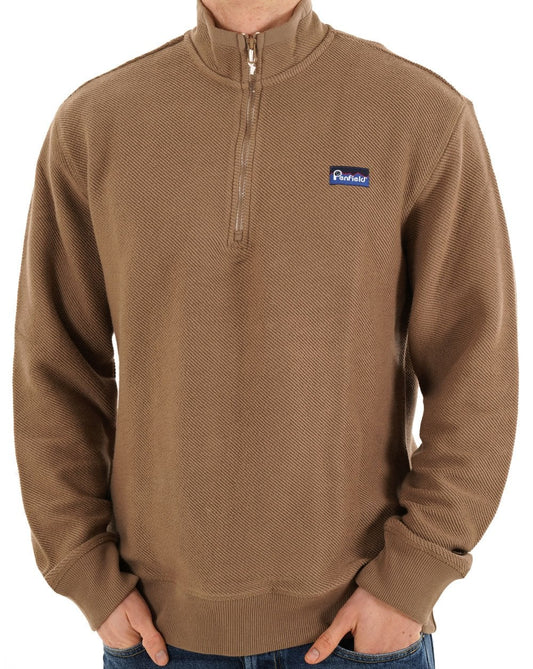 Penfield Penfield Berkeley Strukturierter Halbreißverschluss-Top, Bleigrau