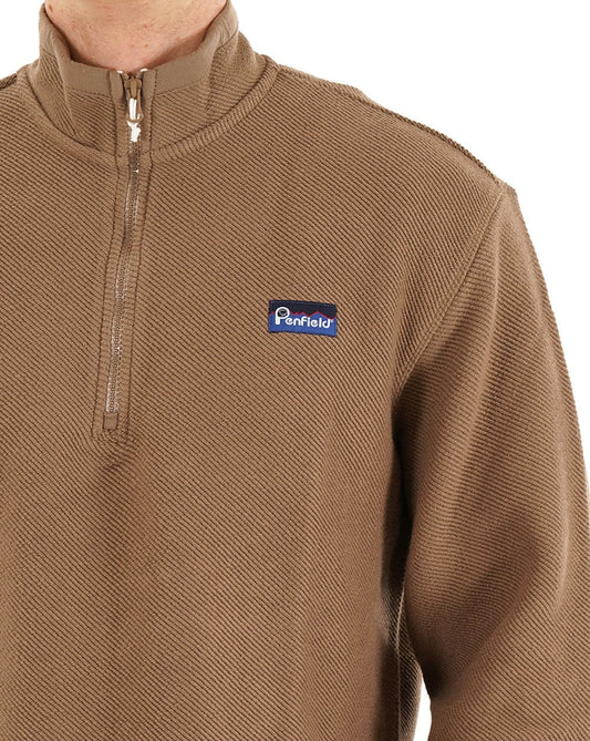 Penfield Penfield Berkeley Strukturierter Halbreißverschluss-Top, Bleigrau