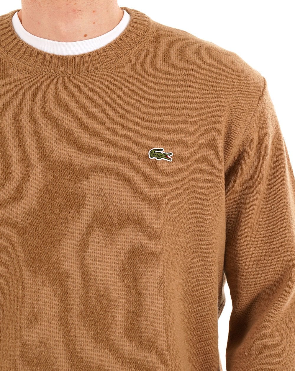 Lacoste Knitted Wool Jumper Biscuit