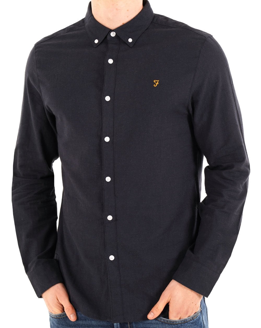 Farah Milners Hemd True Navy Marl
