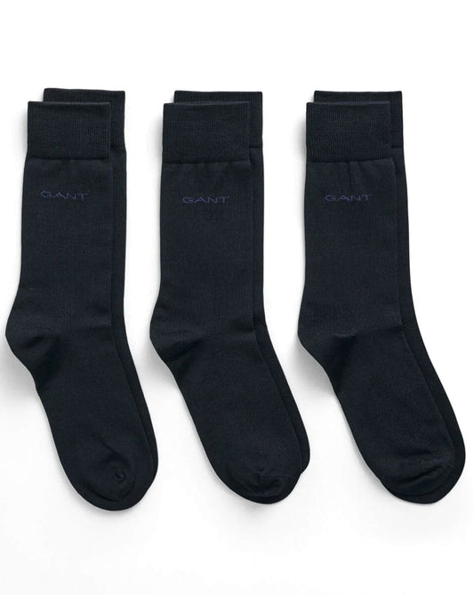 Gant Gant 3er-Pack weiche Baumwollsocken, Marineblau