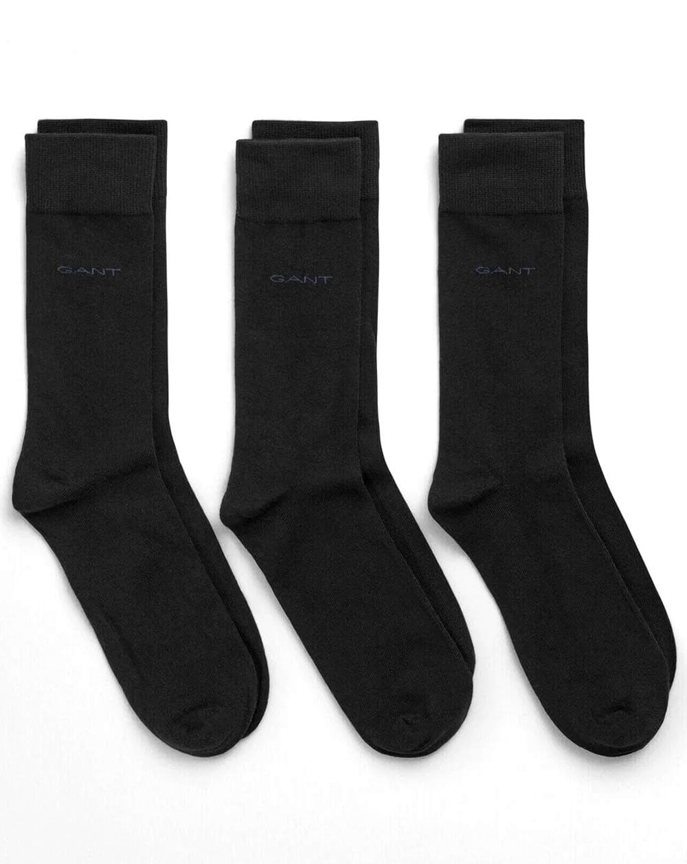 Gant 3er-Pack weiche Baumwollsocken, schwarz