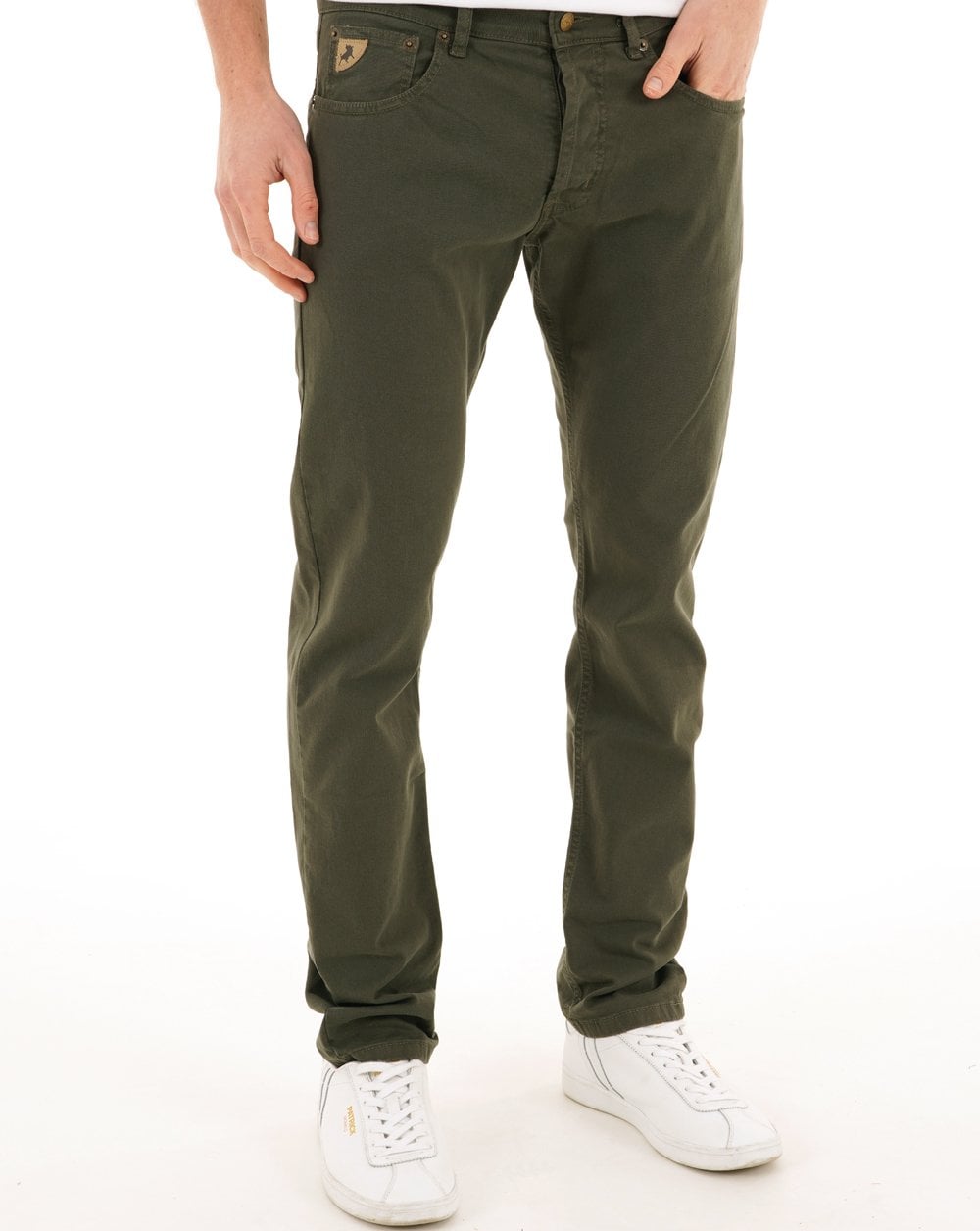 Lois Terrace Baumwoll-Jeans mit 5 Taschen, Dunkelgrün