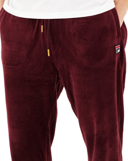 Fila Vintage Eddie Velours-Trainingshose, bordeauxrot