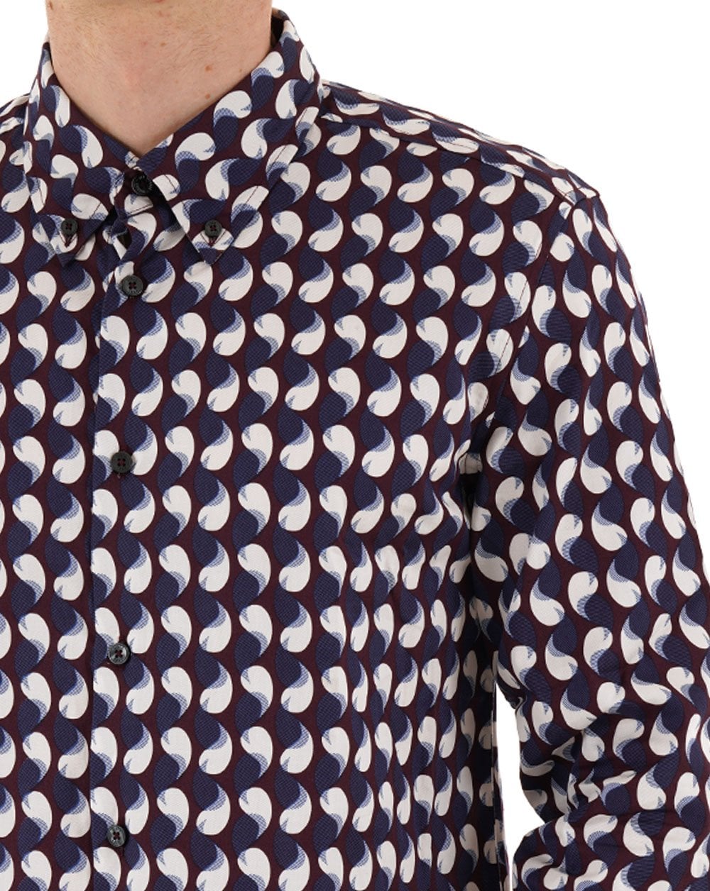 Ben Sherman Hemd mit Paisley-Geo-Print, Dunkelweinrot