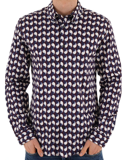 Ben Sherman Hemd mit Paisley-Geo-Print, Dunkelweinrot