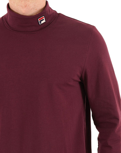 Fila Vintage Rollkragenpullover Dunkelrot