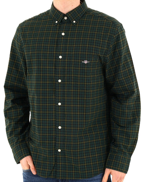 Gant Poplin Check Shirt Tartan Green