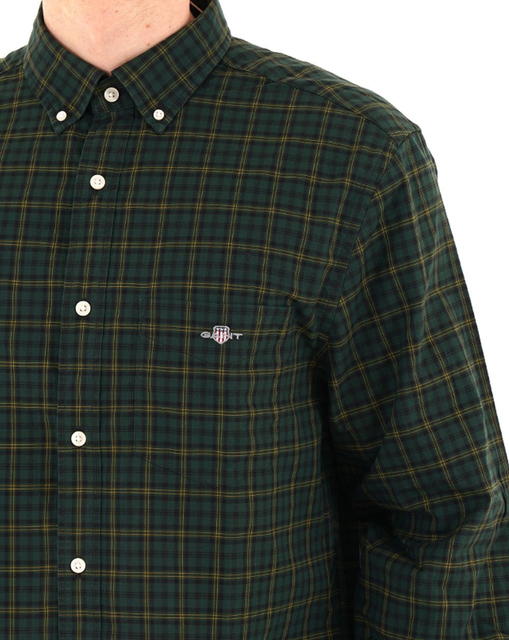 Gant Classic Poplin Karohemd, Tartan Grün