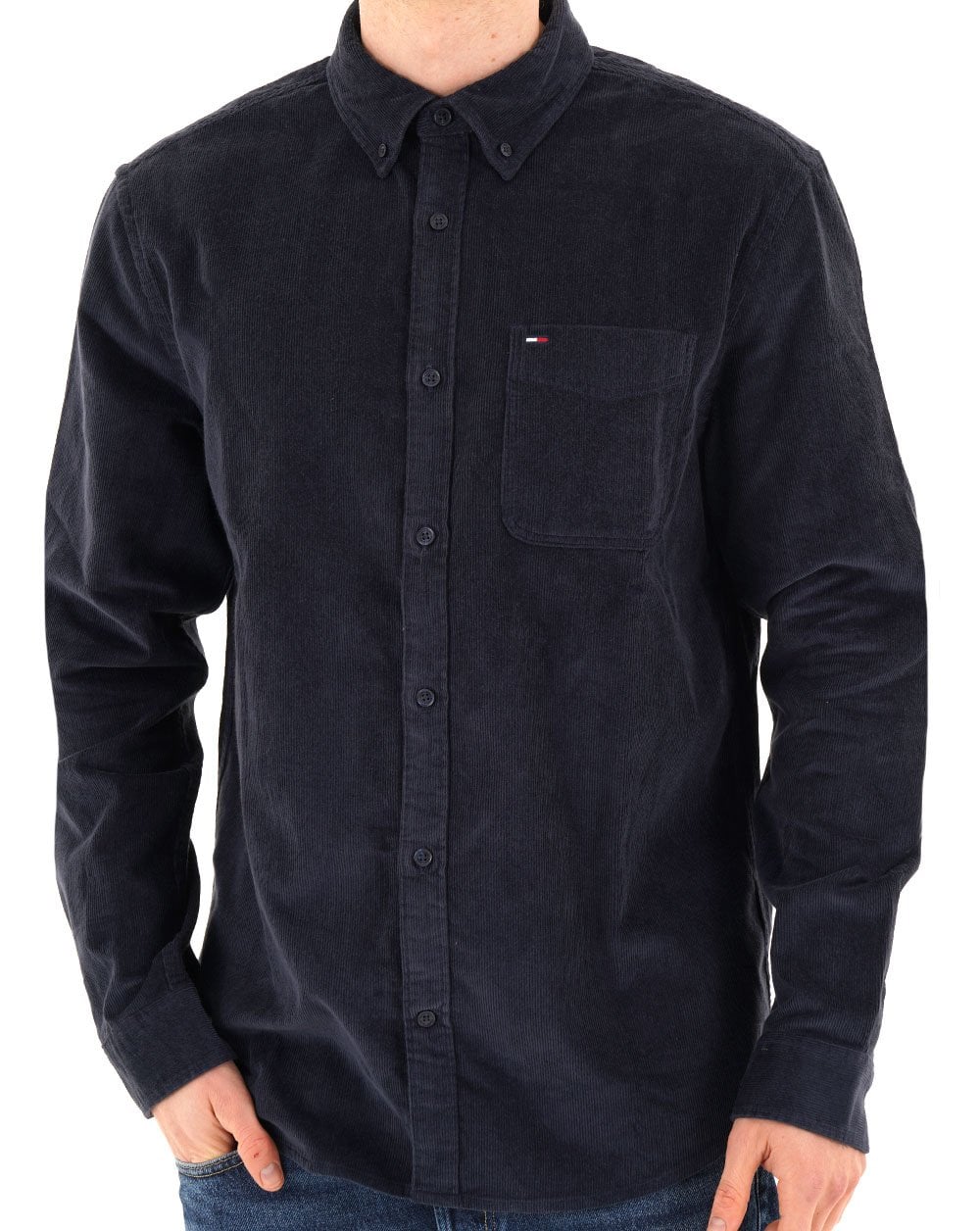 Tommy Jeans – Cordhemd in Dunkelmarineblau