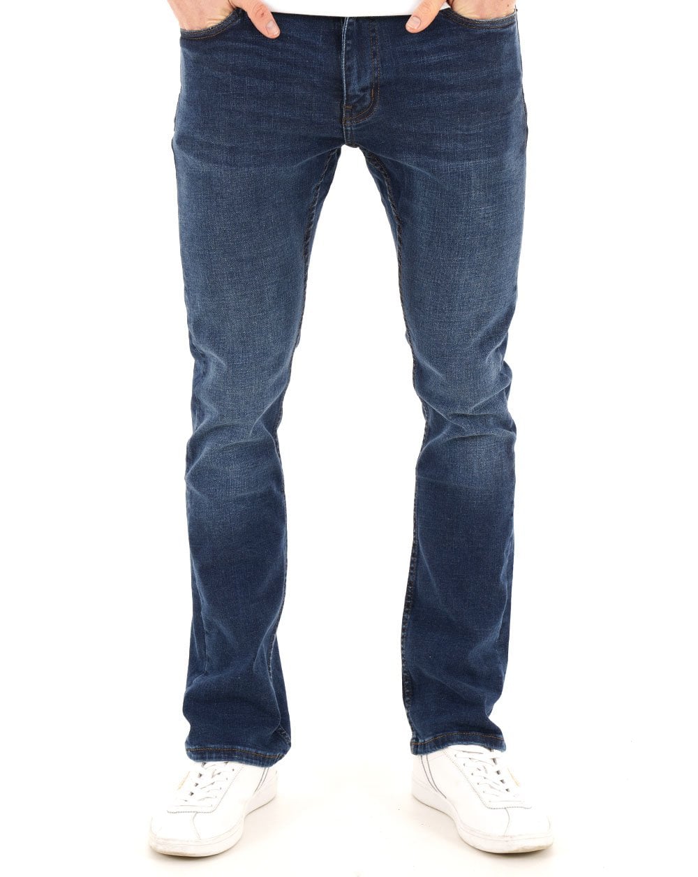 80er-Jahre-Casual-Klassiker: Boston Bootcut Jeans, Dunkelblau
