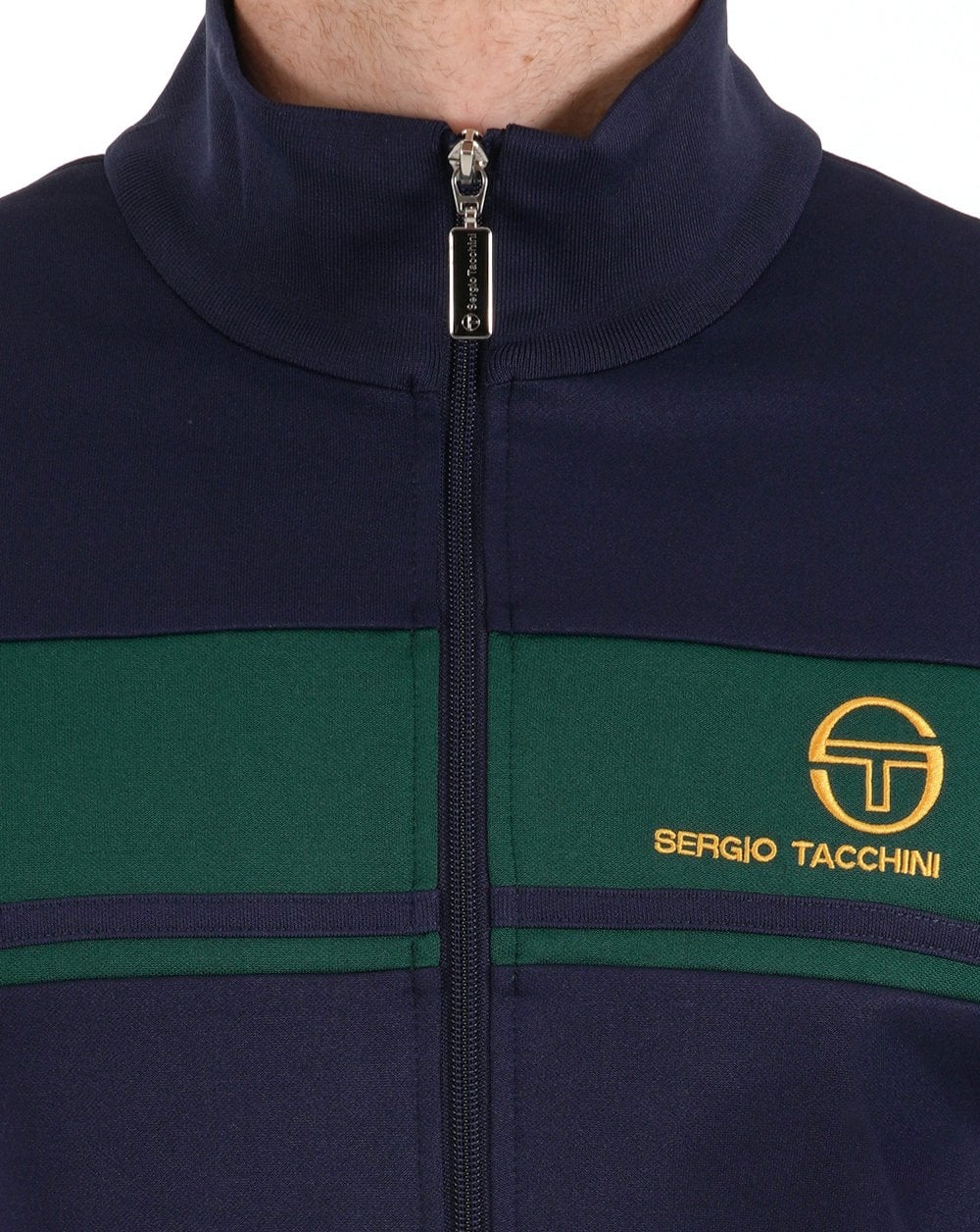 Sergio Tacchini Masters Trainingsjacke Marineblau Dunkelgrün Gold