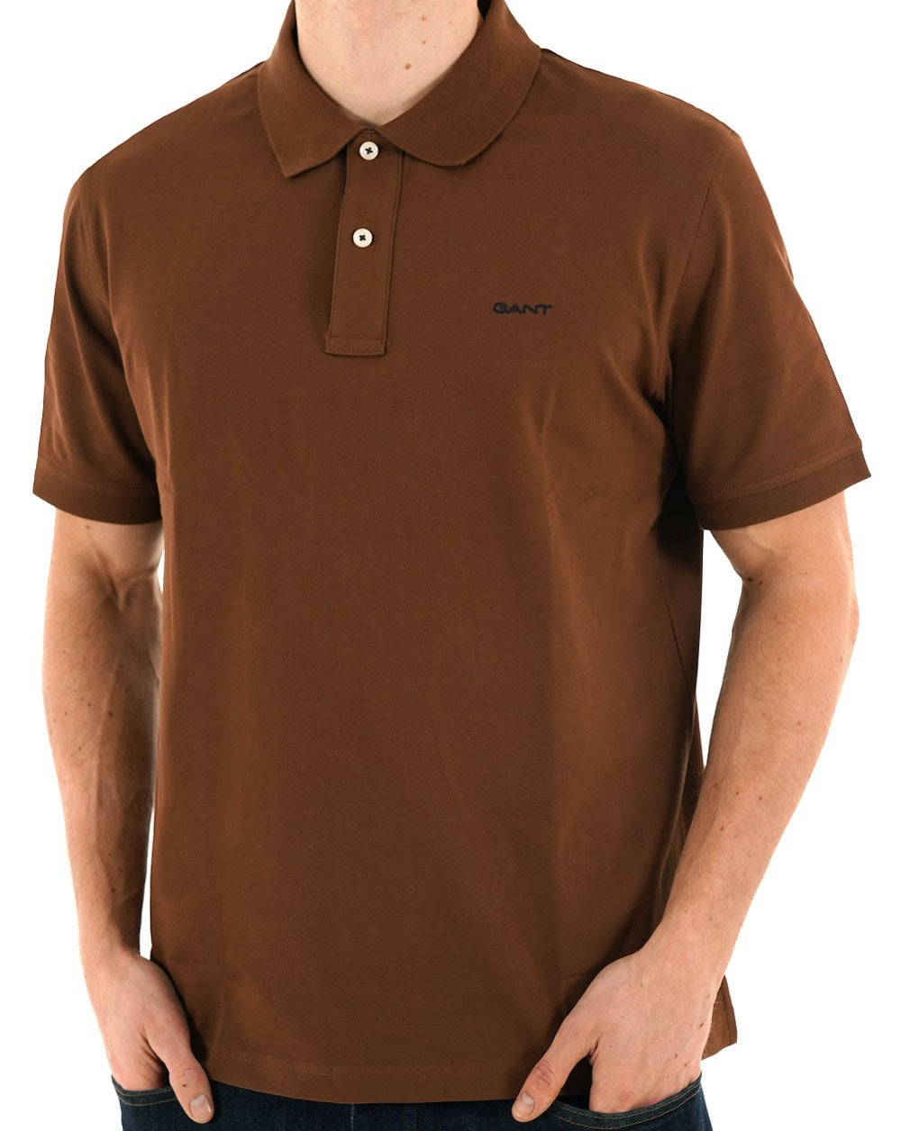 Gant Poloshirt mit Kontrastkragen, Mahagonibraun