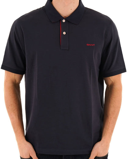 Gant Poloshirt mit Kontrastkragen, Marineblau