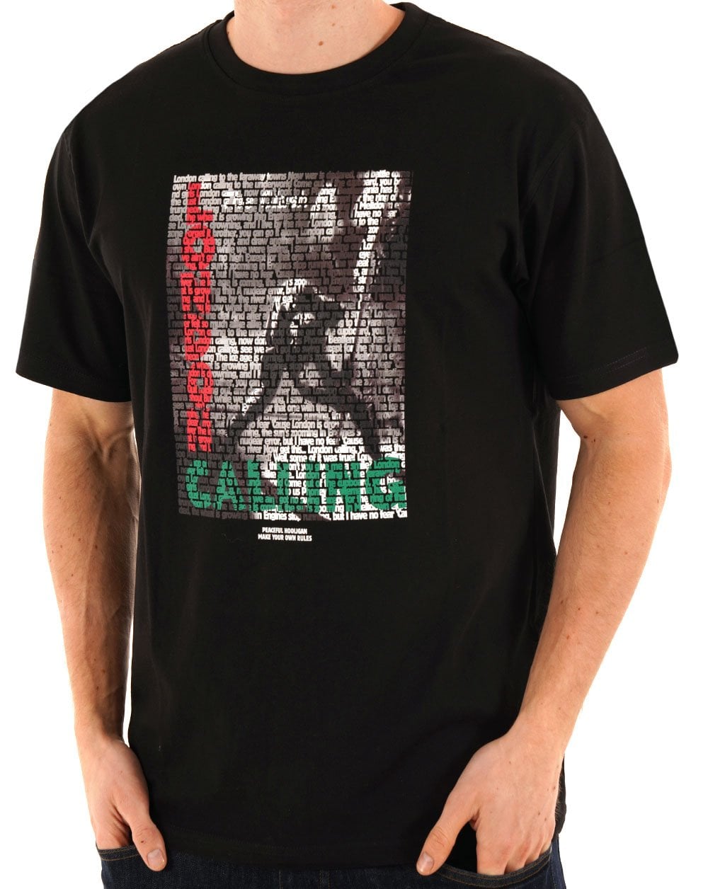 T-Shirt „Friedlicher Hooligan-Konflikt“ Schwarz