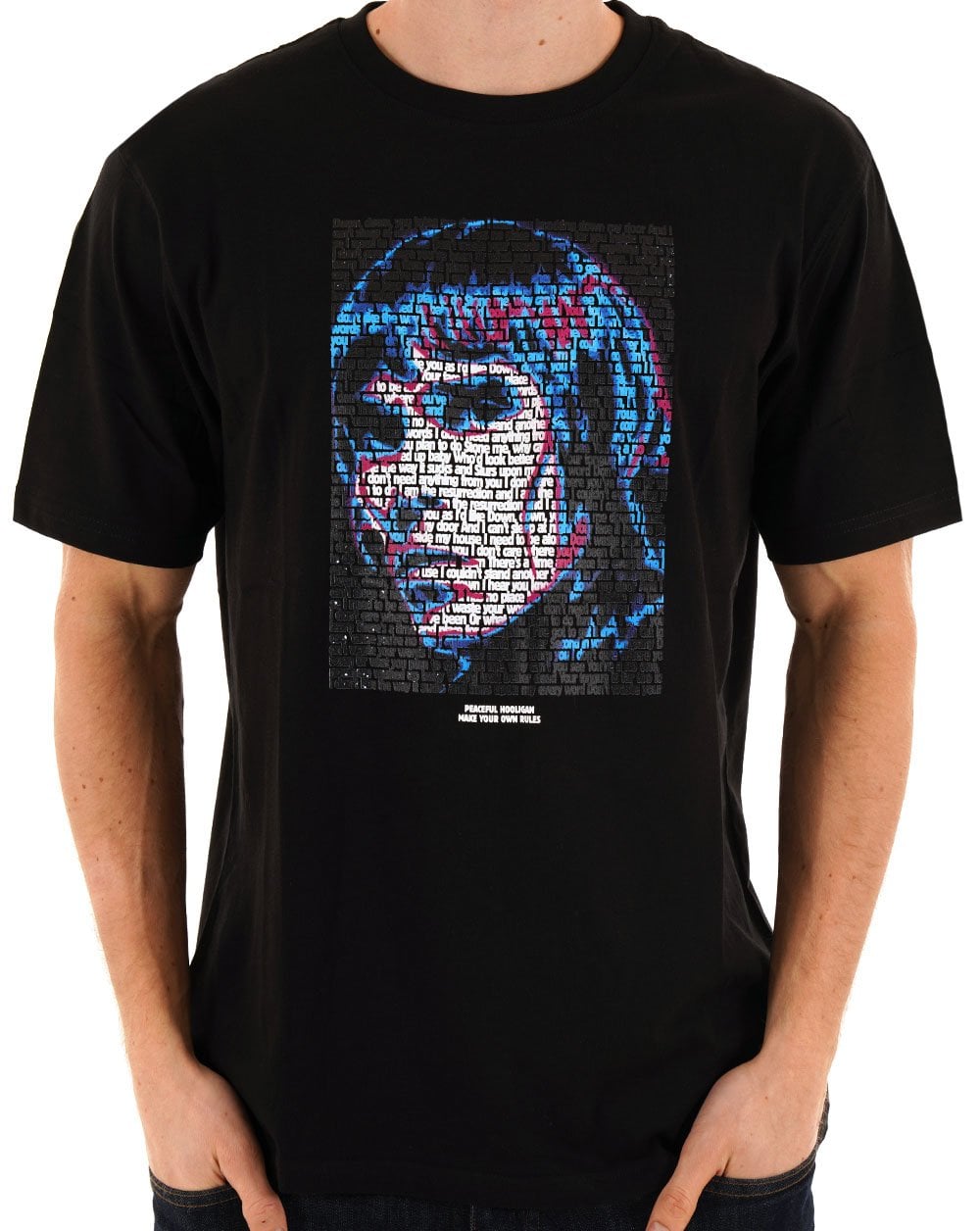 T-Shirt „Friedliche Hooligan-Auferstehung“, Schwarz