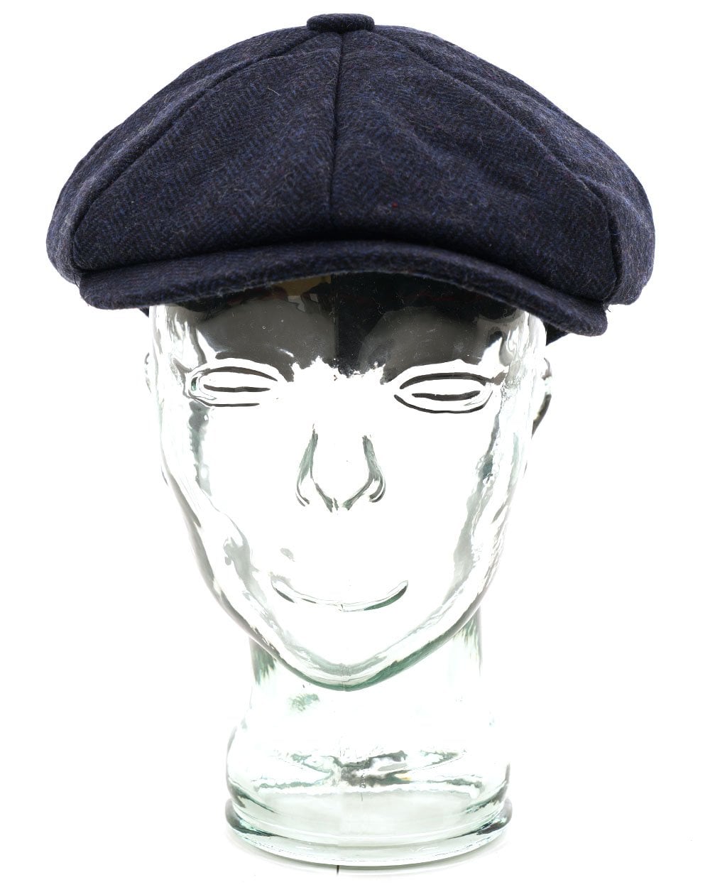 Heritage Traditions Carlyle Tweed Herringbone Newsboy Cap Navy