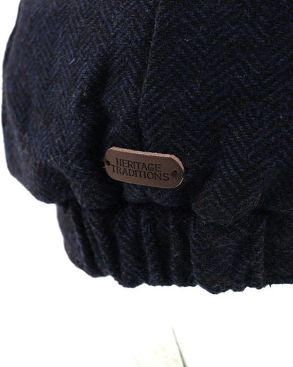 Heritage Traditions Carlyle Tweed-Schiebermütze mit Fischgrätmuster, Marineblau