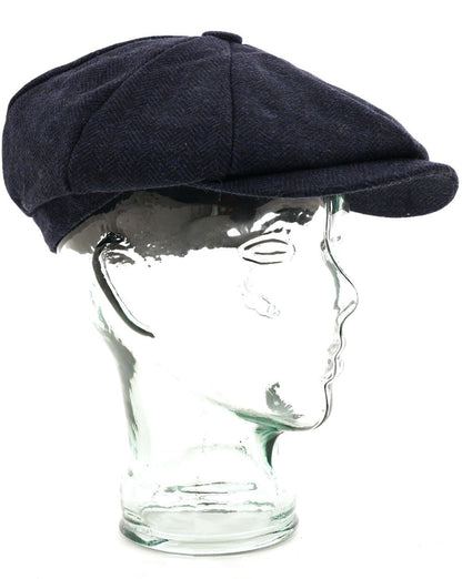 Heritage Traditions Carlyle Tweed-Schiebermütze mit Fischgrätmuster, Marineblau